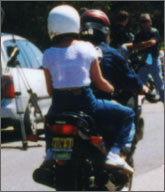 Pillion in t-shirt